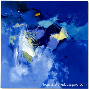 Hot Selling Blue Color Modern Abstract Art Painting Designs on Canvas